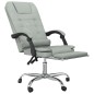 vidaXL Silla de oficina reclinable con masaje terciopelo gris claro