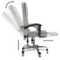 vidaXL Silla de oficina reclinable con masaje terciopelo gris claro