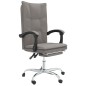 vidaXL Silla de oficina reclinable de tela gris taupé