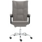 vidaXL Silla de oficina reclinable de tela gris taupé