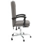 vidaXL Silla de oficina reclinable de tela gris taupé