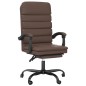 vidaXL Silla de oficina reclinable masaje cuero sintético marrón