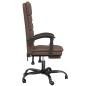vidaXL Silla de oficina reclinable masaje cuero sintético marrón