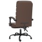 vidaXL Silla de oficina reclinable masaje cuero sintético marrón