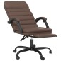 vidaXL Silla de oficina reclinable masaje cuero sintético marrón