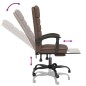 vidaXL Silla de oficina reclinable masaje cuero sintético marrón