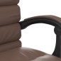 vidaXL Silla de oficina reclinable masaje cuero sintético marrón