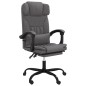 vidaXL Silla de oficina reclinable cuero sintético gris vidaXL Silla de oficina reclinable cuero sintético gris