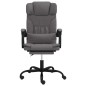 vidaXL Silla de oficina reclinable cuero sintético gris vidaXL Silla de oficina reclinable cuero sintético gris