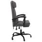 vidaXL Silla de oficina reclinable cuero sintético gris vidaXL Silla de oficina reclinable cuero sintético gris