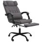vidaXL Silla de oficina reclinable cuero sintético gris vidaXL Silla de oficina reclinable cuero sintético gris