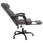 vidaXL Silla de oficina reclinable cuero sintético gris vidaXL Silla de oficina reclinable cuero sintético gris
