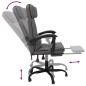 vidaXL Silla de oficina reclinable cuero sintético gris vidaXL Silla de oficina reclinable cuero sintético gris