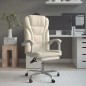 vidaXL Silla de oficina reclinable cuero sintético crema vidaXL Silla de oficina reclinable cuero sintético crema