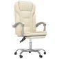 vidaXL Silla de oficina reclinable cuero sintético crema vidaXL Silla de oficina reclinable cuero sintético crema