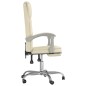 vidaXL Silla de oficina reclinable cuero sintético crema vidaXL Silla de oficina reclinable cuero sintético crema