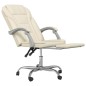vidaXL Silla de oficina reclinable cuero sintético crema vidaXL Silla de oficina reclinable cuero sintético crema