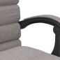 vidaXL Silla de oficina reclinable con masaje tela gris taupé vidaXL Silla de oficina reclinable con masaje tela gris taupé
