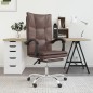 vidaXL Silla de oficina reclinable cuero sintético marrón