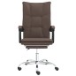 vidaXL Silla de oficina reclinable cuero sintético marrón