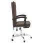 vidaXL Silla de oficina reclinable cuero sintético marrón