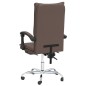 vidaXL Silla de oficina reclinable cuero sintético marrón