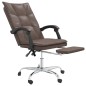 vidaXL Silla de oficina reclinable cuero sintético marrón