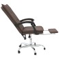 vidaXL Silla de oficina reclinable cuero sintético marrón