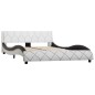 vidaXL Estructura de cama de cuero sintético blanco y negro 140x200 cm vidaXL Estructura de cama de cuero sintético blanco y negro 140x200 cm