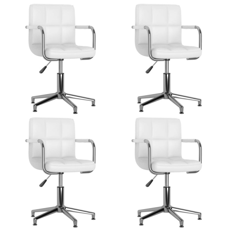 vidaXL Sillas de comedor giratorias 4 unidades cuero sintético blanco vidaXL Sillas de comedor giratorias 4 unidades cuero sintético blanco