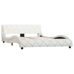 vidaXL Estructura de cama de cuero sintético blanco 140x200 cm