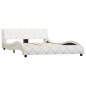 vidaXL Estructura de cama de cuero sintético blanco 140x200 cm vidaXL Estructura de cama de cuero sintético blanco 140x200 cm