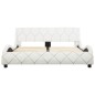 vidaXL Estructura de cama de cuero sintético blanco 140x200 cm vidaXL Estructura de cama de cuero sintético blanco 140x200 cm