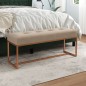 vidaXL Banco de terciopelo beige 110x36x45 cm