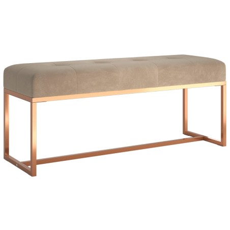 vidaXL Banco de terciopelo beige 110x36x45 cm