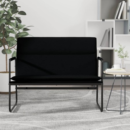 vidaXL Banco de tela negro 100x64x80 cm