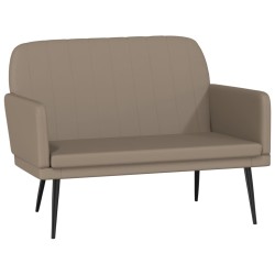 vidaXL Banco de cuero sintético color capuchino 107x80x81 cm