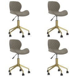 vidaXL Sillas de comedor giratorias 4 uds de terciopelo gris claro