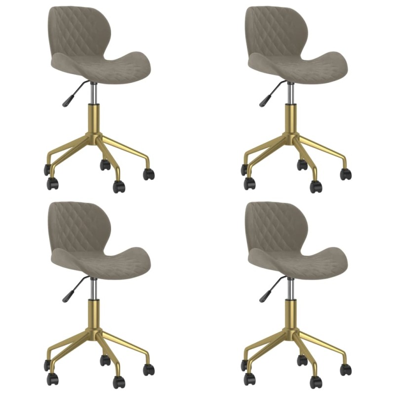 vidaXL Sillas de comedor giratorias 4 uds de terciopelo gris claro vidaXL Sillas de comedor giratorias 4 uds de terciopelo gris claro
