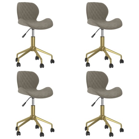 vidaXL Sillas de comedor giratorias 4 uds de terciopelo gris claro