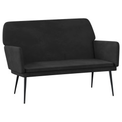 vidaXL Banco de terciopelo negro 108x79x79 cm