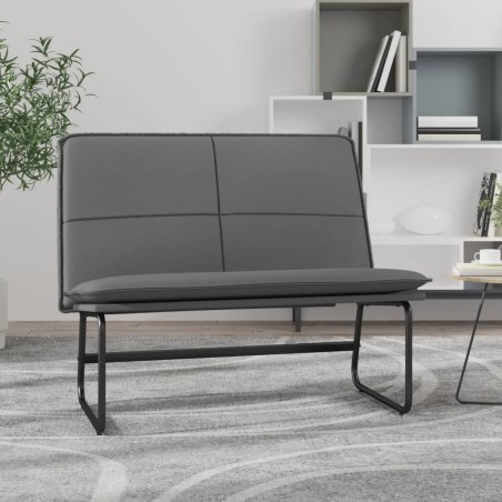 vidaXL Banco de cuero sintético gris 100x75x76 cm