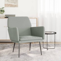 vidaXL Sillón de terciopelo gris claro 62x79x79 cm