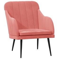 vidaXL Sillón de terciopelo rosa 63x76x80 cm