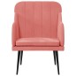 vidaXL Sillón de terciopelo rosa 63x76x80 cm vidaXL Sillón de terciopelo rosa 63x76x80 cm