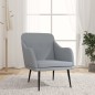 vidaXL Sillón de tela gris claro 63x76x80 cm