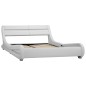 vidaXL Estructura de cama con LED cuero sintético blanco 140x200 cm vidaXL Estructura de cama con LED cuero sintético blanco 140x200 cm