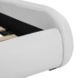 vidaXL Estructura de cama con LED cuero sintético blanco 140x200 cm vidaXL Estructura de cama con LED cuero sintético blanco 140x200 cm