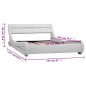 vidaXL Estructura de cama con LED cuero sintético blanco 140x200 cm vidaXL Estructura de cama con LED cuero sintético blanco 140x200 cm
