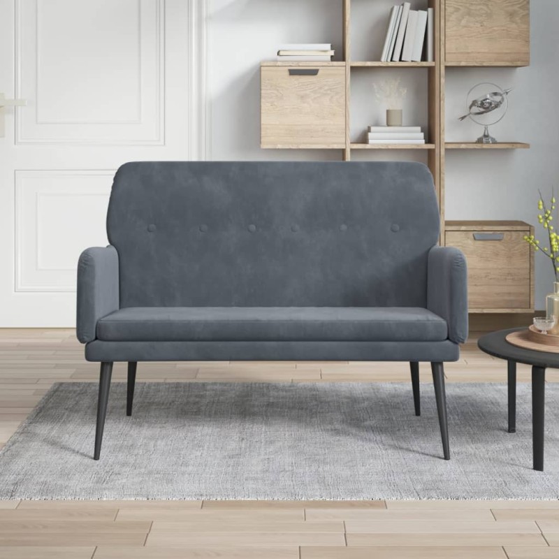 vidaXL Banco de terciopelo gris oscuro 108x79x79 cm